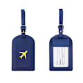 Miniatyrbillede 1 af 5: Enkel pasholder og bagagemærke læder rejsesæt kup Navy blue C3