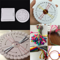 Miniatyrbillede 5 af 5: Rund Firkantet Håndlavet Beading Cord Disk fletteplade DIY Brai White Round