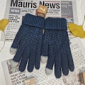 Miniatyrbilde 1 av 7: Vinter Touch Hansker Kvinner Varme Stretch Strikk Votter Imitasjon W Light blue