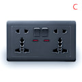 Miniatyrbild 8 av 8: EU-standard USB-uttag Grå Inbyggd Panel Väggströmuttag D