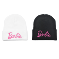 Miniatyrbilde 5 av 8: Nye Barbie-broderi-strikkede luer for kvinner Vintervarme luer L Pink onesize