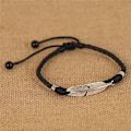 Miniatyrbillede 1 af 4: Boho Håndlavet Mand Fjer Læder Reb Ankles Barfodet Sandal Black One Size