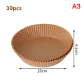 Miniatyrbillede 1 af 8: Air Fryer Engangspapir Liner Non-Stick Mat Steamer Rund Pa Brown 25 Pcs Brown