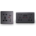 Miniatyrbilde 3 av 8: EU-standard USB-kontakt grå innfelt veggkontakt C