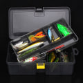 Miniatyrbild 5 av 8: Grå färg Double Layer Road Sub Box Pp Material Bete Tillbehör black one size