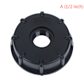 Miniatyrbillede 1 af 8: 1/2" 3/4" 1" gevind IBC Tank Adapter Postevandsstik Udskift Black A (1/2 inch)
