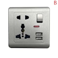 Miniatyrbilde 7 av 8: EU-standard USB-kontakt grå innfelt veggkontakt D