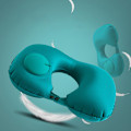Miniatyrbild 2 av 8: Resekuddar Uppblåsbar Superlätt bärbar nackkudde U-Sh blue one size