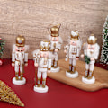 Miniatyrbillede 2 af 5: 1 Stk 12CM Nøddeknækker Puppet Soldat Pendant Jule Decor Doll White one size