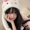 Pikkukuva 2 / 8: Kawaii KT -kissan pehmoinen pipo ja piirretty hupparihattu lämpimät korvat suojaavat A2