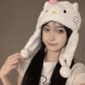 Pikkukuva 1 / 8: Kawaii KT -kissan pehmoinen pipo ja piirretty hupparihattu lämpimät korvat suojaavat A2