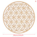 Miniatyrbillede 1 af 5: 1PC Creative Chakra Pattern Coaster Træ Livets blomst Naturlig A 1pc