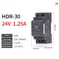Miniatyrbillede 1 af 5: Rail Switching Power Supplies DC HDR-15W/30W-5V/12V/15V/24V Hal black HDR-30-24V/1.5A