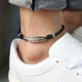 Miniatyrbillede 3 af 4: Boho Håndlavet Mand Fjer Læder Reb Ankles Barfodet Sandal Red One Size