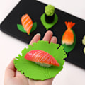 Miniatyrbilde 2 av 6: 1 sett silikonblad Bento-skål kopp lunsjseparator sushi ris B one size