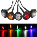 Miniatyrbillede 4 af 8: 1 stk 24V 3LED 3/4" Rund Trailer Side Markeringslys Gul Hvid Red 1Pc