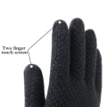 Miniatyrbilde 6 av 8: Tykke strikkede menn vinterhansker imitert kashmir to lag annonse Gray onesize