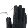 Miniatyrbillede 6 af 8: Tykke strikkede mænd vinterhandsker imiteret kashmir to lag annonce Gray onesize