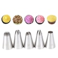 Miniatyrbillede 4 af 5: 5 stk. Rustfrit stål glasur rør kagedyser Cupcake Crea Silver one size