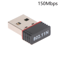 Miniatyrbilde 1 av 5: Mini USB Wifi Adapter 802.11n Antenne 150 Mbps USB Wireless Rece Black one size