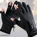 Miniatyrbillede 2 af 5: Vinterfiskehandsker 2 Finger Flip Vandtæt vindtæt Cyclin Black XL
