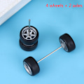 Miniatyrbillede 1 af 8: 1/64 hjul til Hotwheels med gummidæk Model Model Car Modi Silver one size