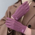 Miniatyrbilde 3 av 8: Vinterhansker for kvinner, tykke, myke, varme, i skinn, mote, utendørs Black