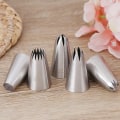 Miniatyrbillede 1 af 5: 5 stk. Rustfrit stål glasur rør kagedyser Cupcake Crea Silver one size
