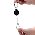 Miniatyrbillede 1 af 5: 10 stk. sort, udtrækkelig nøglering rulle stålsnor Recoil bælte K Black One Size