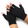 Miniatyrbilde 3 av 6: Halvfinger fingerløse hansker for kvinner og menn Ull strikket håndledd Black one size