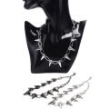 Miniatyrbilde 5 av 5: Ny Spike Rivet Punk Collar Halskjede Goth Rock Biker Link Chain Silver One Size
