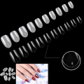 Pikkukuva 3 / 8: 500 kpl Short Ellipse Full Cover tekokynsien kärjet akryyligeeli Ma Transparent 500Pcs