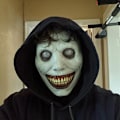 Pikkukuva 3 / 8: Kammottava Halloween-naamio Hymyilevät demonit Kauhukasvomaskit Paha green A2