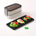 Miniatyrbillede 2 af 8: 1 sæt blad Bento skål kop frokost separator sushi ris bold måtte De one size