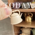 Pikkukuva 7 / 8: 1kpl 1:12 Miniatyyri teekannu teekeitin nukkekodin keittiötarvike Beige one size