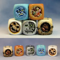 Miniatyrbillede 5 af 8: Monster Dice Sjovt Monster Ansigt Resin Terning Sæt Halloween Tableto A7
