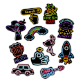 Miniatyrbillede 3 af 5: 50 stk neonlys stil e klistermærker til kuffert bærbar guitar co Color 50Pcs