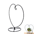 Miniatyrbillede 2 af 8: Sort Hjerteformet Jernhængende Glasvase Terrariumstativ Hol Black one size