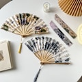 Miniatyrbillede 4 af 8: Stilful Silke Fan Foldbar Fan Bryllupsfan Kunstgaver Dans Hånd F Gold A