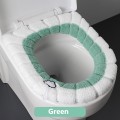Miniatyrbild 1 av 5: Vintervarm Toalettsits cover Tvättbar Badrum Toalettsits wit Green One Size