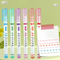 Pikkukuva 1 / 8: 6 kpl Highlighter Marker -kynä Lineaarinen lyijykynä Pitsi Roller Tip Multi A 6pcs