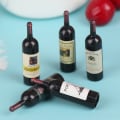 Pikkukuva 4 / 5: 10 kpl Dollhouse miniatyyri hartsipullon simulaatioviinipullo M Black One Size