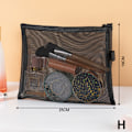 Miniatyrbillede 1 af 5: Mesh Makeup Tasker Sort og Hjerte Kosmetisk Taske Bærbar lynlås Black Style 1