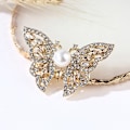 Miniatyrbillede 3 af 5: 1 Stk Rhinestone Sommerfugl Brocher Kvinder Elegant Krystal Insekt Champagne One Size