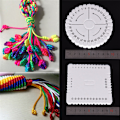 Miniatyrbillede 4 af 5: Rund Firkantet Håndlavet Beading Cord Disk fletteplade DIY Brai White Round
