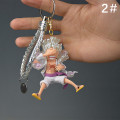 Miniatyrbilde 1 av 5: Action One Piece nøkkelring 3D PVC Luffy Zoro Sanji figurmodell Multicolor 2#