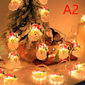 Miniatyrbilde 1 av 8: 1,5m 10 LED Julelysstreng Snømann Julenissen Juletre A2