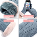 Miniatyrbillede 5 af 5: 2022 Mode Kvinder Handsker Efterår Vinter Furry Varme Luffer Fuld Pink one size