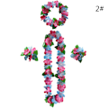Pikkukuva 7 / 7: 1 set Hawaiian Flower leis Garland kaulakoru DIY Decoration Fanc Multicolor A set