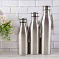 Miniatyrbillede 3 af 8: 650-1000ml bærbar udendørs vandflaske Rustfri enkelt væg Silver 1000ml